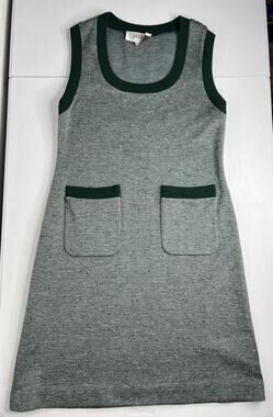 Vintage Couture Imports Wool Knit Green Shift Dress Mod Women’s Tag Size 16